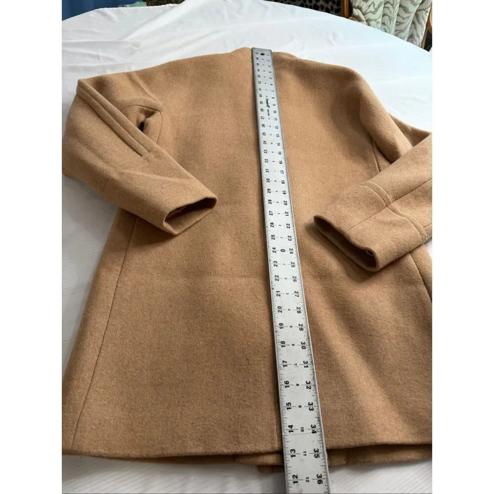 J Crew Acorn Wool Blend Full Zip Mock Neck Long City Coat Overcoat Women’s Sz 8 - Picture 10 of 10